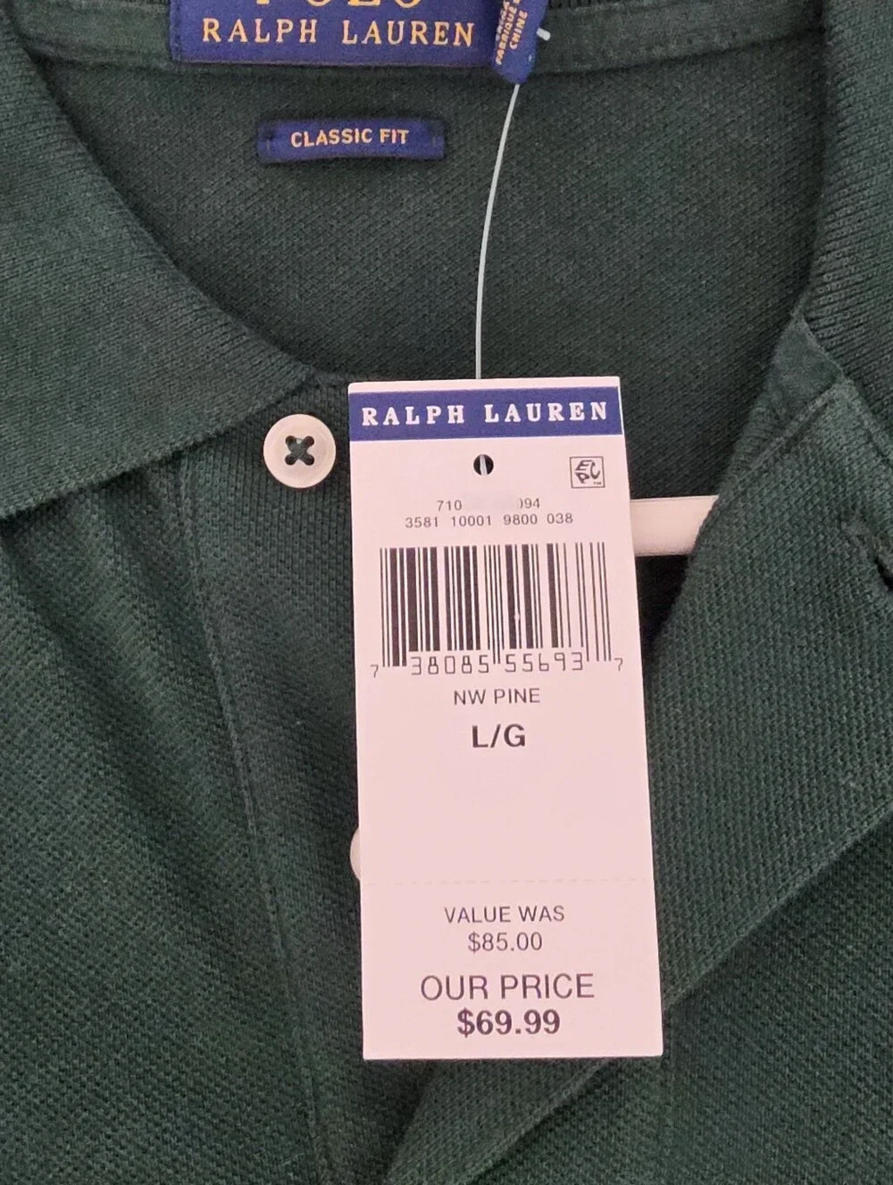 Ralph Lauren Men’s Forest Green Polo with Red Pony